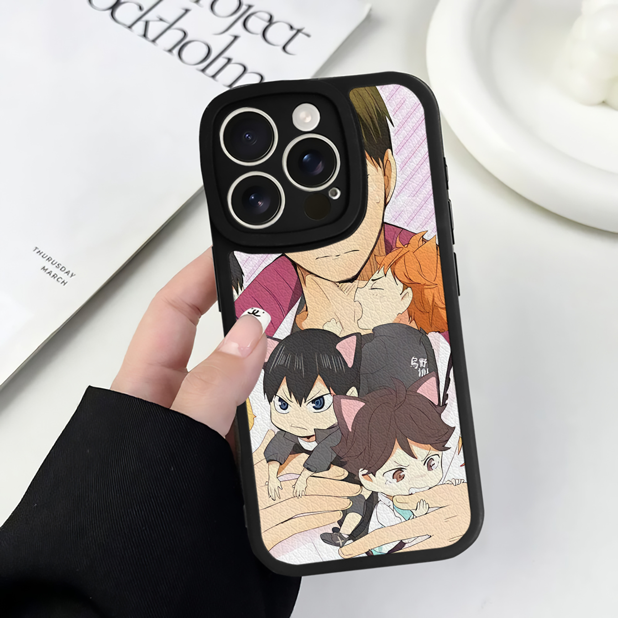 （画像用） ハイキュー!! Haikyu!! 【iPhone 16シリーズ対応】シリコンスマホケース（レザー調） 材質：シリコン